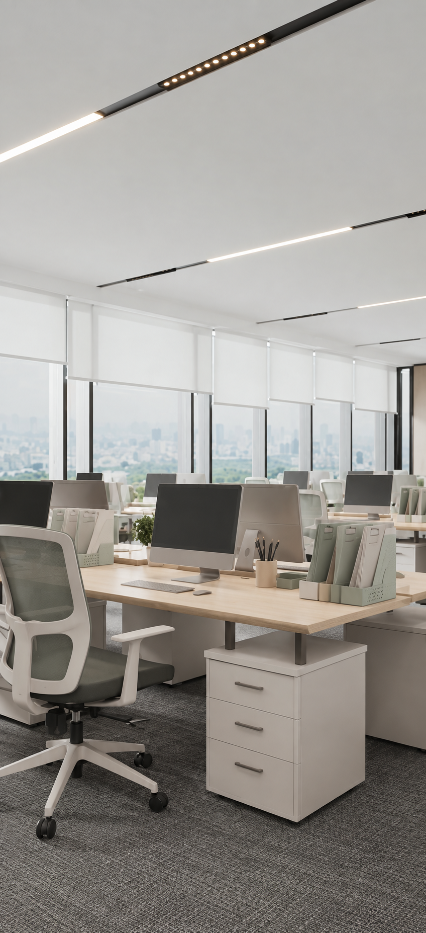Ufficio moderno ampio e ordinato