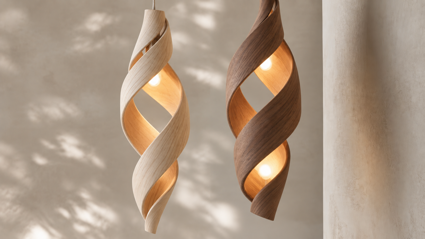 Lampade decorative in legno illuminate